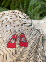 Big Chicken Earrings | Marietta, GA Earrings | Hand-painted Wood Earrings on Sterling Silver Hooks