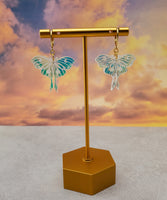 Mini Iridescent Moth Earrings | Luna Moth Earrings