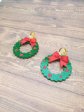 Sparkly Wreath Earrings | Christmas Earrings
