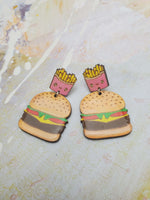 Burger & Fries Dangle Earrings