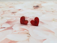 Sparkly Heart Studs