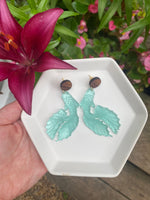 Beta Fish Earrings | Wood & Acrylic Sea Glass Earrings | Koi Earrings