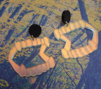 Plastic Vampire Teeth Earrings | Iridescent Halloween Earrings