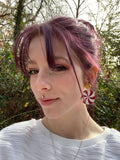Peppermint Earrings | Statement Holiday Earrings | Glitter Christmas Earrings