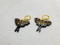 Mini Black Iridescent Moth Earrings | Luna Moth Earrings