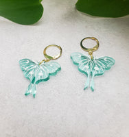 Mini Sea Glass Moth Earrings | Luna Moth Earrings
