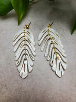 Palm Leaf Earrings | Boho Earrings | Long Dangle Leaf Earrings